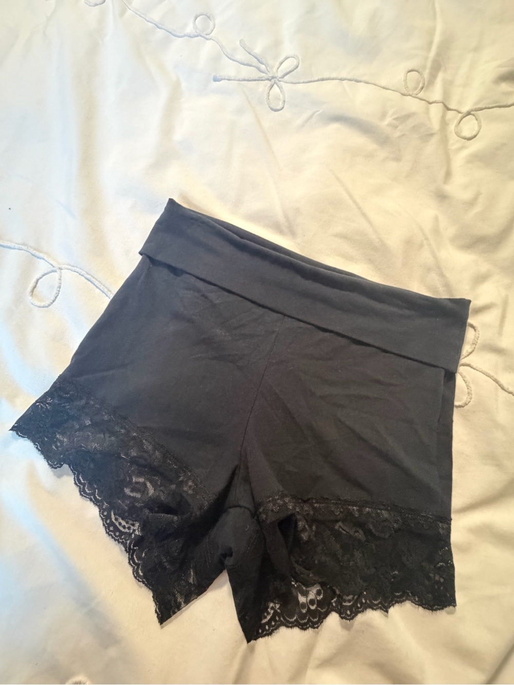 Women’s Black Lace Trim Shorts